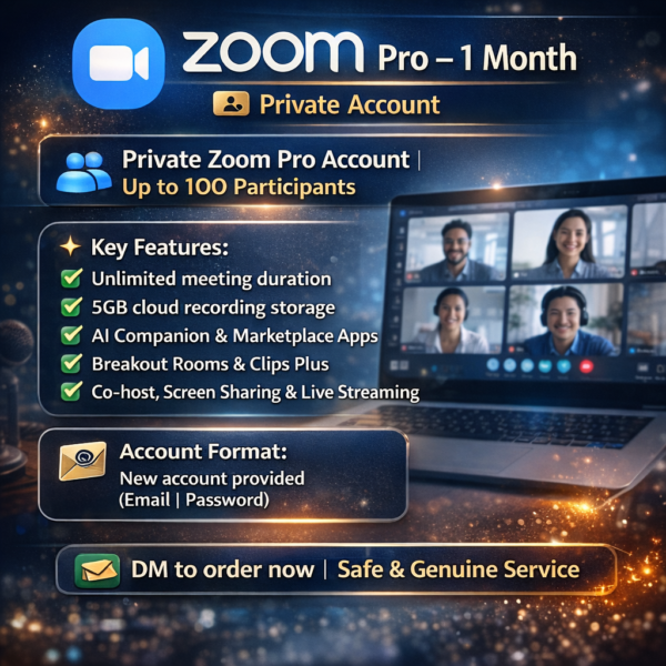 Private Zoom Pro Account